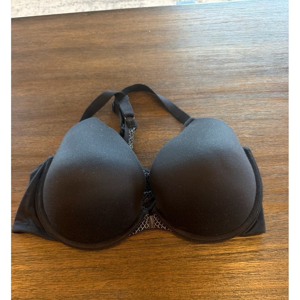Women's Black Push-Up Bra Maidenform 38D Front Clasp Racer Back Underwire
